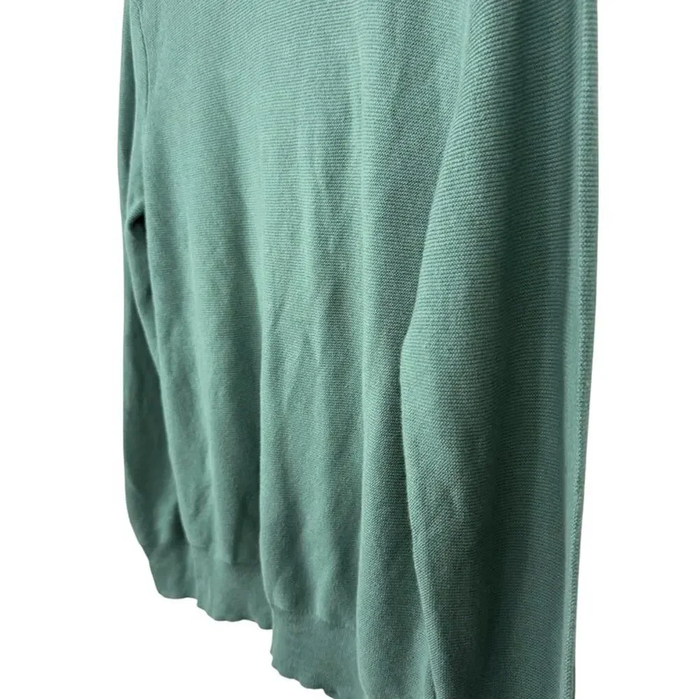 J Crew Mens Green 100% Cotton Pullover Sweater Long Sleeve Crew Neck NWT sz S